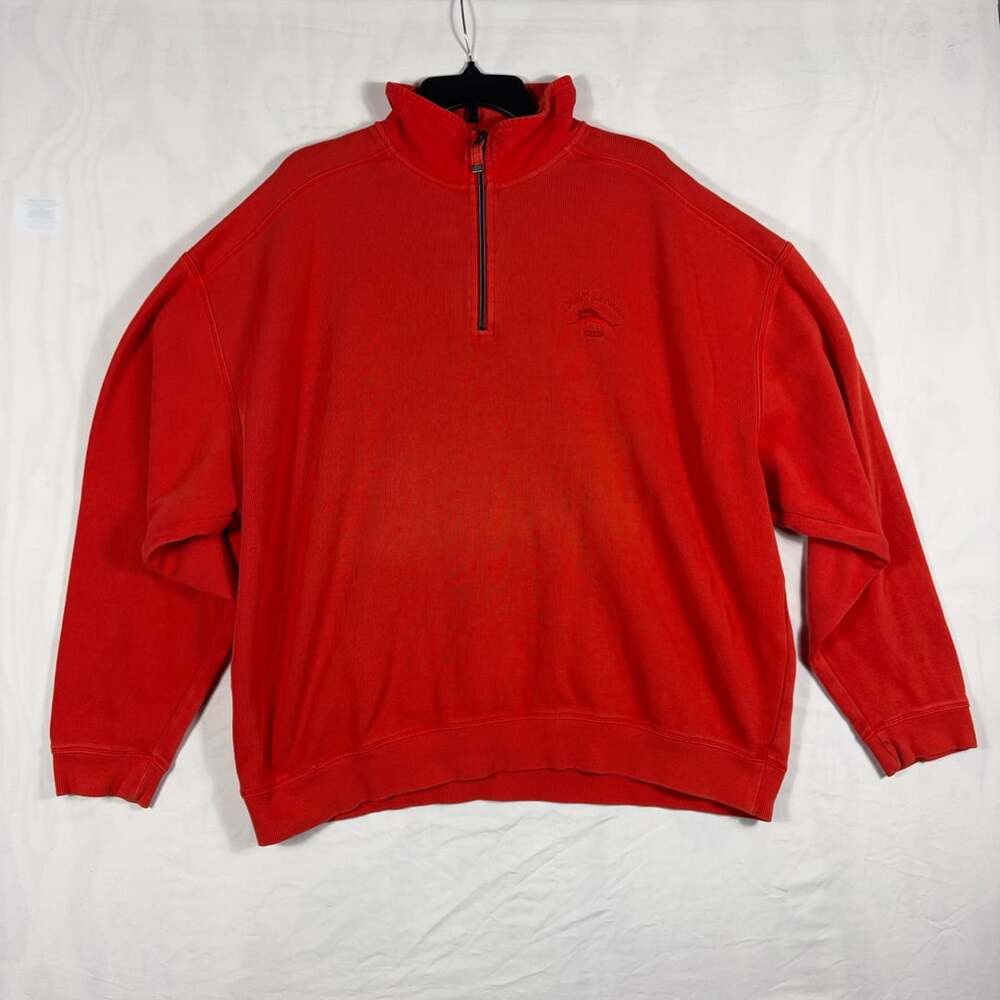 Tommy Bahama Relax 1/4 Zip Pullover Size XXL Red Cotton Sweatshirt